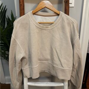 lululemon athletica Beige Cropped Sweatshirt